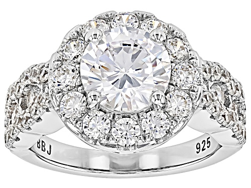 Bella Luce® 6.04ctw White Diamond Simulant Rhodium Over Sterling Silver Ring (3.66ctw DEW) - Size 9