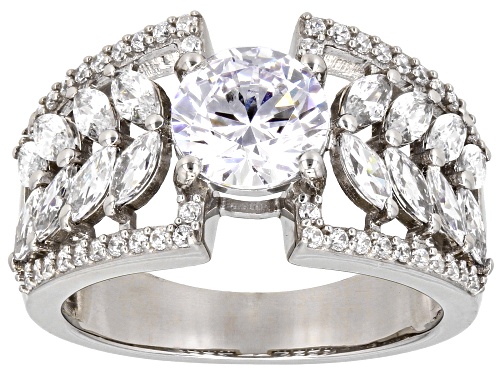 Bella Luce® 4.68ctw White Diamond Simulant Platinum Over Sterling Silver Ring (2.84ctw DEW) - Size 6