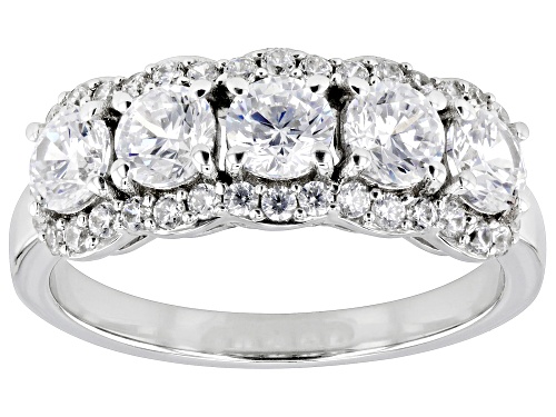 Bella Luce® 3.04ctw White Diamond Simulant Rhodium Over Sterling Silver Ring (1.84ctw DEW) - Size 8