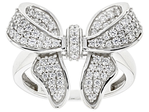 Bella Luce® 1.35ctw White Diamond Simulant Rhodium Over Sterling Silver Bow Ring (0.81ctw DEW) - Size 7