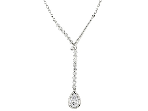 Bella Luce® 1.20ctw White Diamond Simulant Rhodium Over Sterling Silver Necklace(0.72ctw DEW) - Size 16