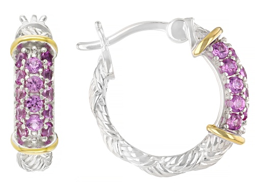 Bella Luce® 0.71ctw Lab Created Pink Sapphire Rhodium Over Sterling Silver Hoops