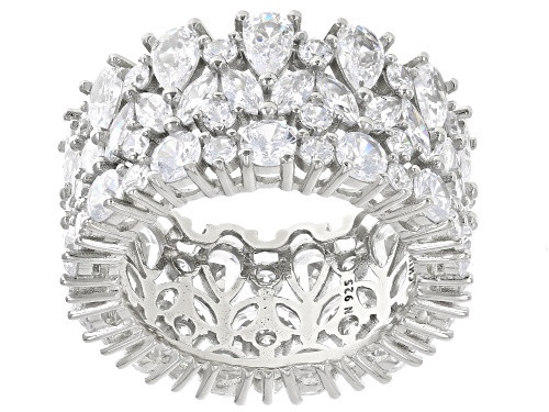 Bella Luce® 13.91ctw White Diamond Simulant Rhodium Over Sterling Silver Ring(8.43ctw DEW) - Size 6