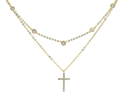 Bella Luce® 1.18ctw White Diamond Simulant Eterno™ Yellow Cross Necklace(0.72ctw DEW) - Size 18