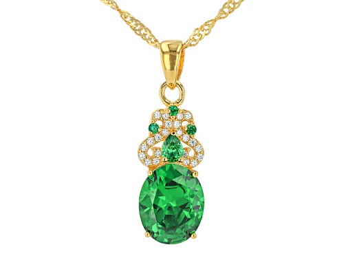 Bella Luce® 7.44ctw Emerald And White Diamond Simulants Eterno™ Yellow Pendant