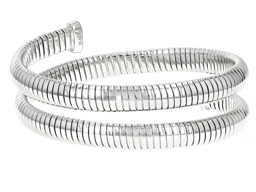 Bella Luce® 0.41ctw White Diamond Simulant Rhodium Over Silver Tubogas Bracelet(0.24ctw DEW) - Size 7.25