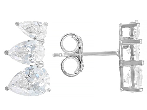 Bella Luce® 3.60ctw White Diamond Simulant Rhodium Over Sterling Silver Earrings