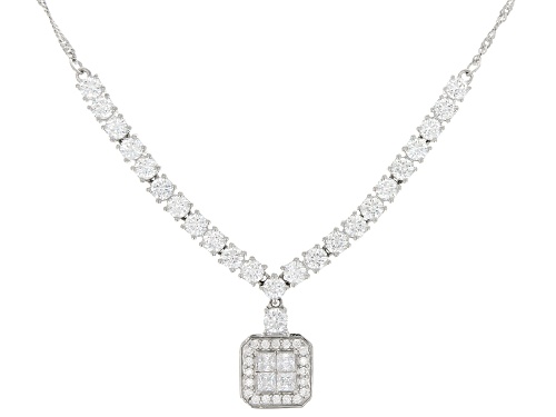 Bella Luce® 6.15ctw White Diamond Simulant Rhodium Over Sterling Silver Necklace(3.72ctw DEW) - Size 18