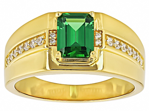 Bella Luce® 3.02ctw Emerald And White Diamond Simulants Eterno™ Yellow Men's Ring - Size 12