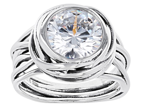 Bella Luce® 5.60ctw White Diamond Simulant Rhodium Over Sterling Silver Ring(3.39ctw DEW) - Size 6