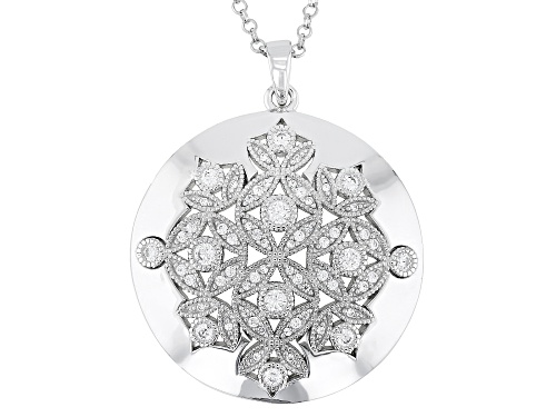 Bella Luce® 1.68ctw White Diamond Simulant Rhodium Over Sterling Silver Pendant(1.01ctw DEW)