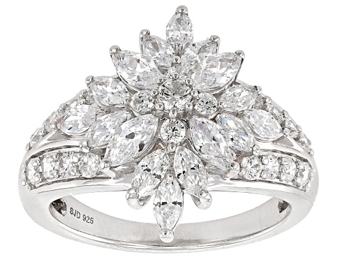 Bella Luce® 3.00ctw White Diamond Simulant Rhodium Over Sterling Silver Ring - Size 6