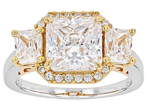 Bella Luce® 2.32ctw White Diamond Simulant Rhodium Over Silver And Eterno™ Yellow Ring(1.40ctw DEW) - Size 9