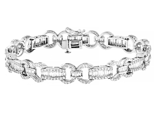 Bella Luce® 7.50ctw White Diamond Simulant Rhodium Over Brass Tennis Bracelet(4.54ctw DEW) - Size 8