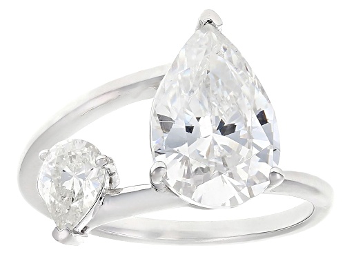 Bella Luce® 5.92ctw White Diamond Simulant Rhodium Over Sterling Silver Ring(3.58ctw DEW) - Size 7