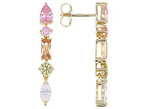 Bella Luce® 4.45ctw Peridot, Pink, Champagne, And White Diamond Simulants Eterno™ Yellow Earrings