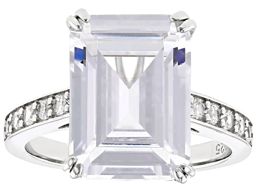 Bella Luce® 15.70ctw White Diamond Simulant Rhodium Over Sterling Silver Ring(9.51ctw DEW) - Size 7