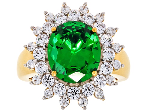 Bella Luce® 8.00ctw Emerald And White Diamond Simulants Eterno™ Yellow Ring - Size 8