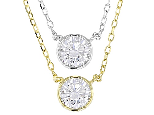 Bella Luce® 3.16ctw Diamond Simulant Rhodium And 14k Yellow Gold Over Silver Necklace(1.91ctw DEW) - Size 17