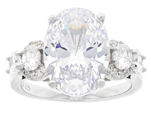 Bella Luce® 10.85ctw White Diamond Simulant Rhodium Over Sterling Silver Ring(6.57ctw DEW) - Size 9