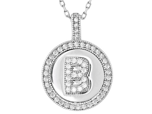 Bella Luce® 0.55ctw White Diamond Simulant Rhodium Over Sterling Silver "B" Initial Pendant
