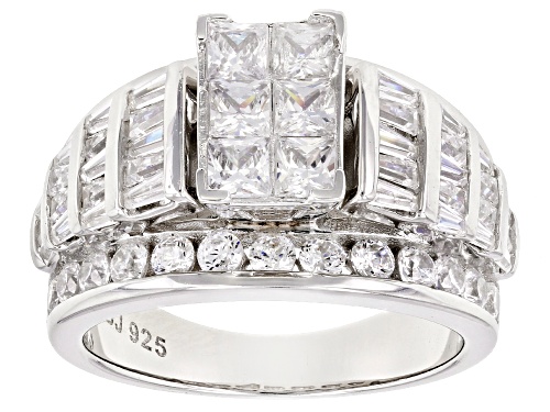 Photo of Bella Luce ® 5.62ctw Princess Cut, Round, And Tapered Baguette Rhodium Over Sterling Silver Ring - Size 5