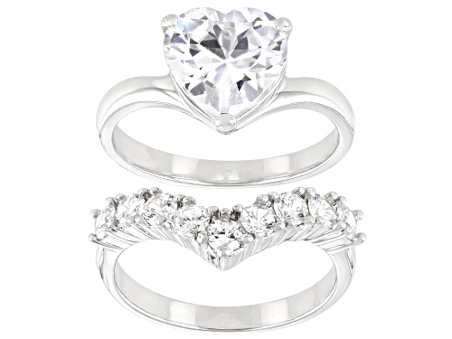 Photo of Bella Luce ® 5.92ctw Rhodium Over Sterling Silver Heart Ring With Band - Size 10