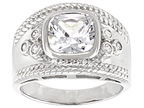 Photo of Bella Luce ® 3.65ctw White Diamond Simulant Rhodium Over Sterling Silver Ring - Size 5