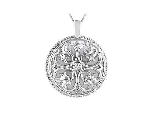 Photo of Bella Luce® 0.81ctw White Diamond Simulant Rhodium Over Brass Magnifying Lens Necklace