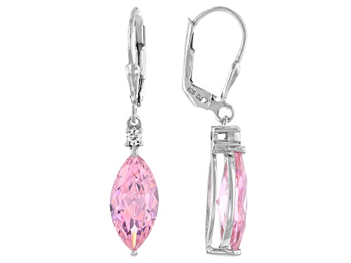 Bella Luce® 9.17ctw Pink And White Diamond Simulants Rhodium Over Sterling Silver Earrings