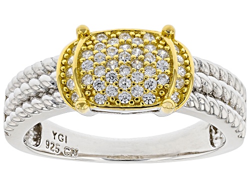 Bella Luce® 0.40ctw White Diamond Simulant Rhodium And 14k Yellow Gold Over Sterling Silver Ring - Size 8