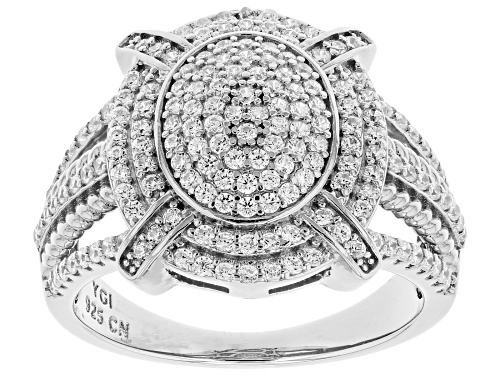 Bella Luce® 1.53ctw White Diamond Simulant Rhodium Over Sterling Silver Ring (0.85ctw DEW) - Size 5
