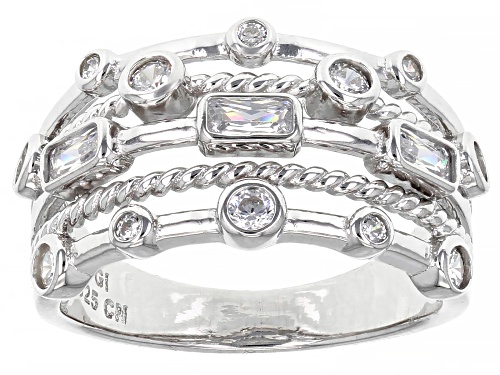 Bella Luce® 1.40ctw White Diamond Simulant Rhodium Over Sterling Silver Ring (0.80ctw DEW) - Size 7