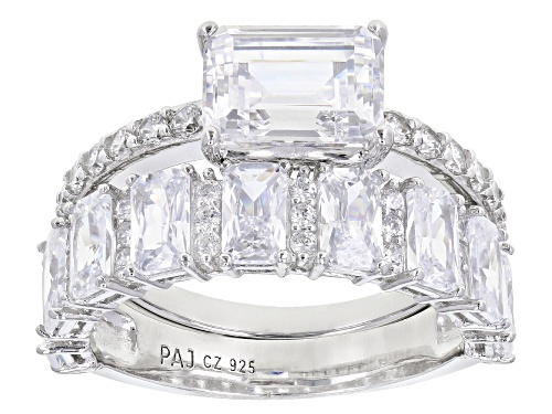 Bella Luce ® 7.95ctw White Diamond Simulant Rhodium Over Sterling Silver Ring Set (4.66ctw DEW) - Size 10