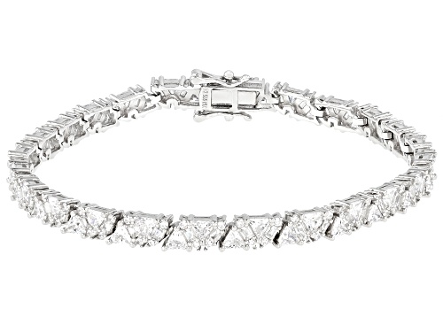 Bella Luce® 13.82ctw White Diamond Simulant Rhodium Over Sterling Silver Bracelet - Size 7.25