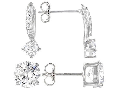 Photo of Bella Luce® 8.37ctw White Diamond Simulant Rhodium Over Sterling Silver Earrings Set (4.95ctw DEW)