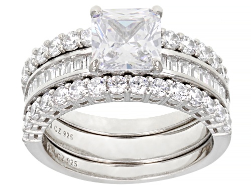Photo of Bella Luce® 5.05ctw White Diamond Simulant Platinum Over Silver Ring With Bands (3.26ctw DEW) - Size 8