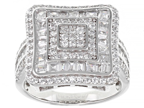 Bella Luce® 2.83ctw White Diamond Simulant Rhodium Over Sterling Silver Ring (2.06ctw DEW) - Size 5