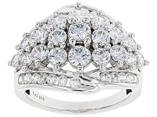 Bella Luce® 4.96ctw White Diamond Simulant Rhodium Over Sterling Silver Ring (2.57ctw DEW) - Size 5