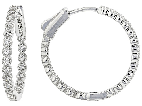 Photo of Bella Luce® 0.97ctw White Diamond Simulant Rhodium Over Silver Hoop Earrings (0.63ctw DEW)