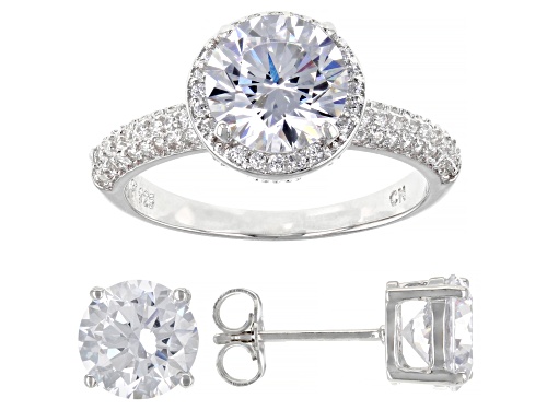 Photo of Bella Luce® 11.52ctw Rhodium Over Sterling Silver Ring And Earring Set (6.64ctw DEW)