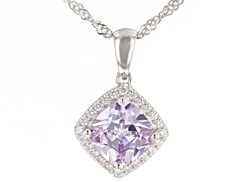 Bella Luce® 4.57ctw Lavender and White Diamond Simulants Rhodium over Silver Pendant With Chain