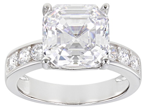 Photo of Bella Luce® 7.03ctw White Diamond Simulants Rhodium Over Silver Asccher Cut Ring (4.26ctw DEW) - Size 8