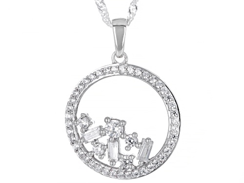 Bella Luce ® 1.29ctw White Diamond Simulant Rhodium Over Silver Pendant With Chain (0.72ctw DEW)