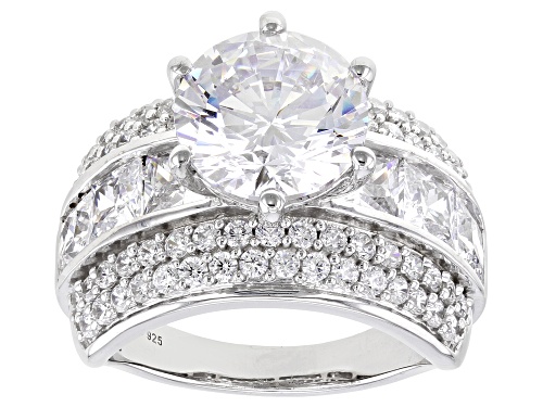Bella Luce® 11.81ctw White Diamond Simulant Rhodium Over Sterling Silver Ring (7.15ctw DEW) - Size 11