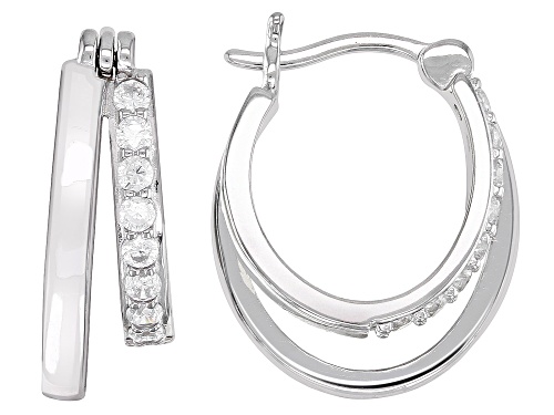 Photo of Bella Luce® 0.64ctw White Diamond Simulant Rhodium Over Sterling Silver Earrings (0.38ctw DEW)