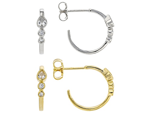 Photo of Bella Luce® 1.92ctw White Diamond Simulant Rhodium Over Silver And Eterno™ Yellow Earring Set