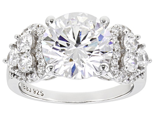 Bella Luce® 9.00ctw White Diamond Simulants Rhodium Over Sterling Silver Ring (5.45ctw DEW) - Size 9