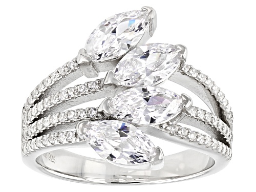 Bella Luce® 3.77ctw White Diamond Simulant Rhodium Over Sterling Silver Ring (2.28ctw DEW) - Size 10
