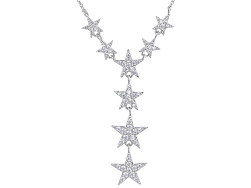 Photo of Bella Luce® 1.24ctw White Diamond Simulant Rhodium Over Sterling Silver Star Necklace - Size 18